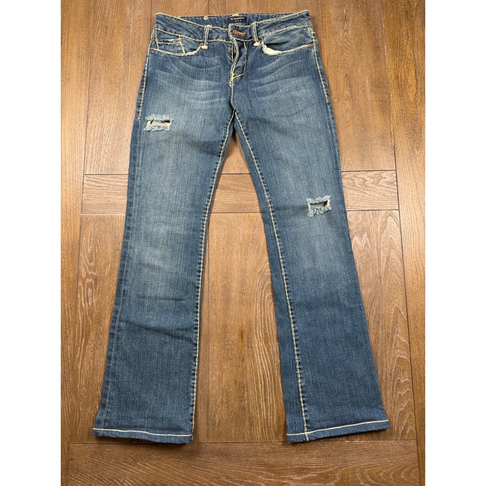 Vintage Rebel USA Women's 29  Button Fly Bootcut Jeans Y2K Contrast Stitch